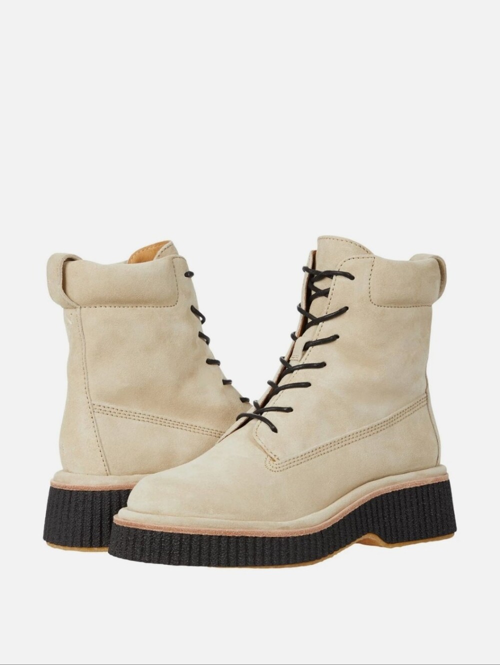 Rag & Bone Sloane Suede Combat Platform Boots Paloma Beige EU 37.5 / US 7-7.5